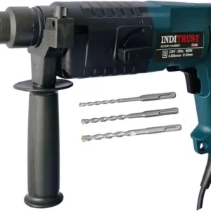 Inditrust 6 Month Warranty 900W 20mm Electric Hammer Machine with 3pc Hammer bit Left/Right Rotary Hammer Drill (Blue) 100% Copper Winding (BLUE)